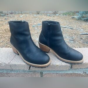 Patina Portland Leather Black Leather Side Zip Ankle Boots
